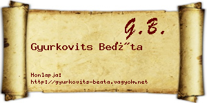 Gyurkovits Beáta névjegykártya