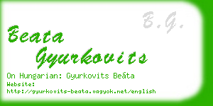beata gyurkovits business card