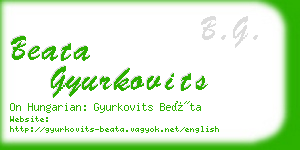 beata gyurkovits business card